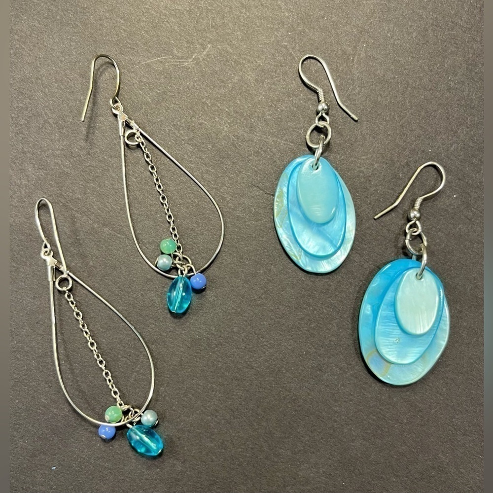 2 Pairs of Earrings- Beach Blues/ Turquoise